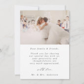 Moderne Boho Wildflower krans bruiloft 2 foto Bedankkaart (Achterkant)