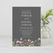 Moderne Boho Wildflower Minimalistische bruiloft Kaart (Staand voorkant)