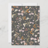 Moderne Boho Wildflower Minimalistische bruiloft Kaart (Achterkant)