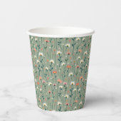 Moderne Boho Wildflower Sage Baby in Bloomdouche Papieren Bekers (Achterkant)