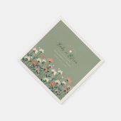 Moderne Boho Wildflower Sage Baby in Bloomdouche Servet (Hoek)