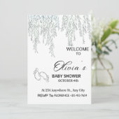 Moderne Boho Wilgen Babyshower Uitnodiging | Minim (Staand voorkant)