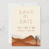 Moderne Boho woestijn Cactus bruiloft boog Foto Save The Date (Voorkant)