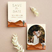 Moderne Boho woestijn Cactus bruiloft boog Foto Save The Date