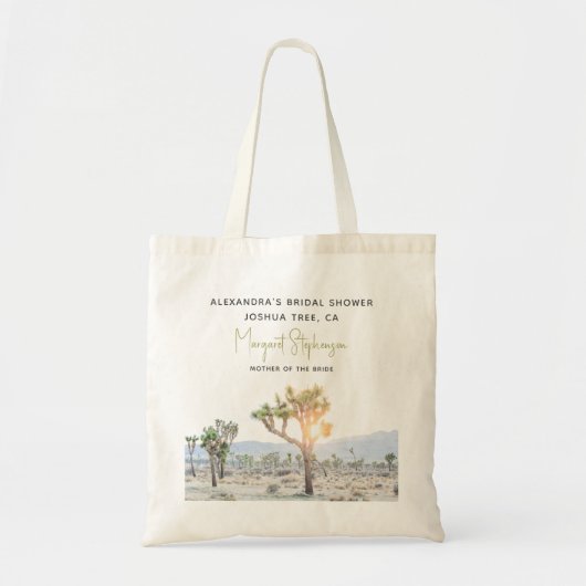 Moderne Boho Woestijn Joshua Tree Bruiloft Favor Tote Bag (Voorkant)