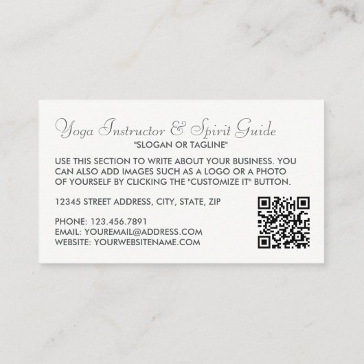Moderne Boho Yoga Instructeur Visitekaartje (Achterkant)
