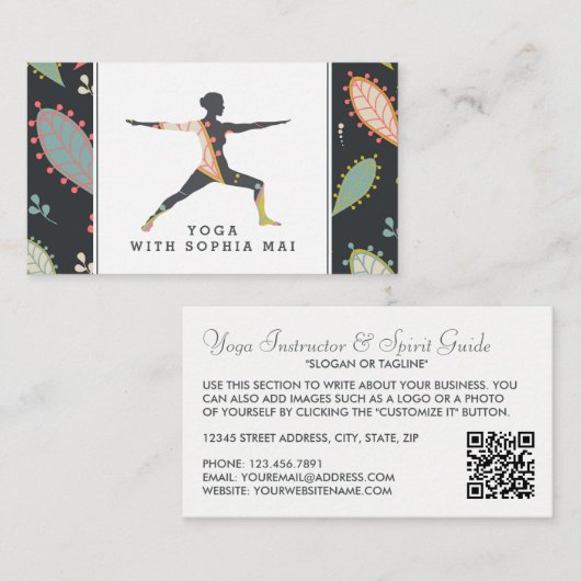 Moderne Boho Yoga Instructeur Visitekaartje (Voorkant / Achterkant)