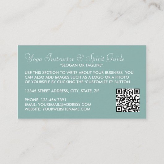 Moderne Boho Yoga Instructeur Visitekaartje (Achterkant)