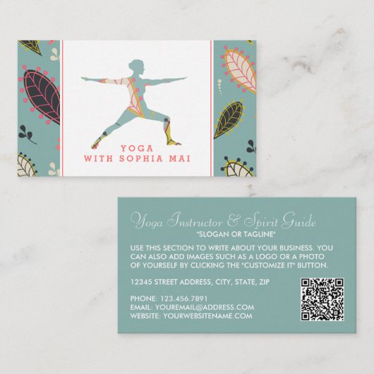 Moderne Boho Yoga Instructeur Visitekaartje (Voorkant / Achterkant)