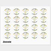 Moderne Boho Zomer Citroenen Groene Bruiloft Brunc Ronde Sticker (Vel)