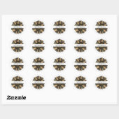 Moderne Boho Zonnebloem Ronde retour adreslabel Sticker (Vel)