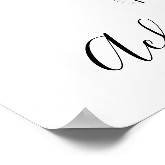 Moderne Boho Zwart Wit Wavy Haarstijl Bloemen Poster (Hoek)