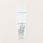 Moderne Boho Zwart Wit Wavy Haarstijl Bloemen Visitekaartje (Buitenkant ongevouwen)