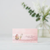 Moderne Bokeh-aquarel Cupcake deegroller Visitekaartje (Staand voorkant)
