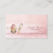 Moderne Bokeh-aquarel Cupcake deegroller Visitekaartje (Voorkant)