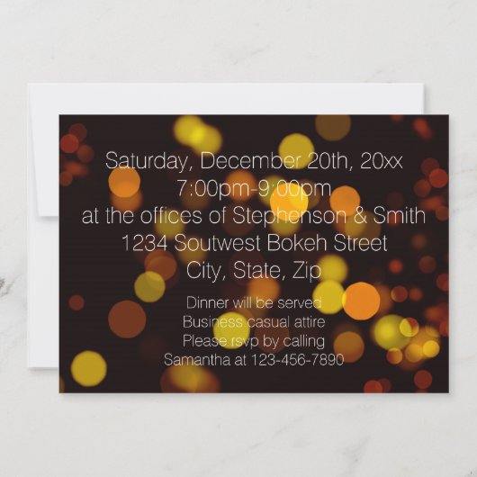 Moderne Bokeh feestdag Kaart (Achterkant)