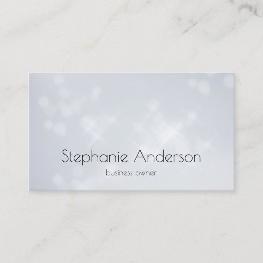 Moderne Bokeh Glamoureuze Zilveren Sparkle Visitekaartje (Voorkant)