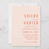 Moderne Bokeh lichten | perzik | Bruiloft Kaart (Voorkant)