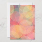 Moderne Bokeh lichten | perzik | Bruiloft Kaart (Achterkant)