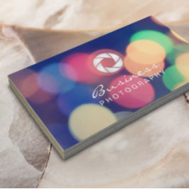 Moderne Bokeh Lights Aangepaste Logo Fotografie Visitekaartje