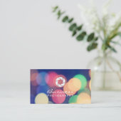 Moderne Bokeh Lights Aangepaste Logo Fotografie Visitekaartje (Staand voorkant)