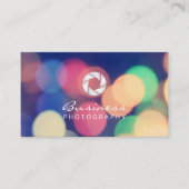 Moderne Bokeh Lights Aangepaste Logo Fotografie Visitekaartje (Voorkant)
