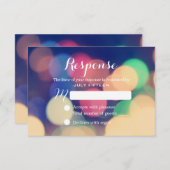 Moderne Bokeh Lights Wedding RSVP (Voorkant / Achterkant)