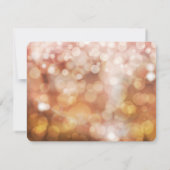 Moderne Bokeh Sparkle Twinkle Amber Gold RSVP Kaartje (Achterkant)