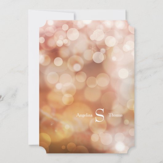 Moderne Bokeh Sparkle Twinkle Couples Douche Party Kaart (Achterkant)