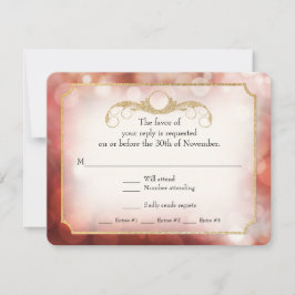 Moderne Bokeh Sparkle Twinkle Marsala RSVP