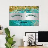 Moderne Bokeh, Streep, Valse Wimpers Po Poster (Thuiskantoor)