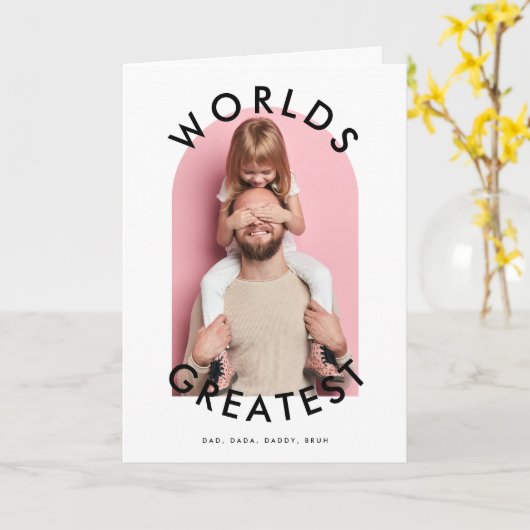 moderne BOLD aangepaste foto 'WERELDEN GROOTSTE' D Kaart (Gele Bloem)