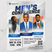 Moderne Bold Blue Mannen-kerkvergadering Flyer (Voorkant)