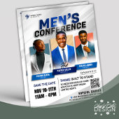 Moderne Bold Blue Mannen-kerkvergadering Flyer