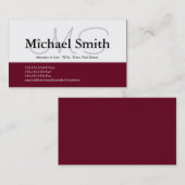 Moderne Bold Burgundy-Initialen - Visitekaartje (Voorkant / Achterkant)