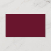 Moderne Bold Burgundy-Initialen - Visitekaartje (Achterkant)