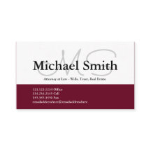 Moderne Bold Burgundy-Initialen - Visitekaartje