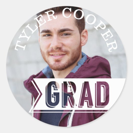 Moderne BOLD Circle Afstuderen klasse Envelop Seal Ronde Sticker (Voorkant)
