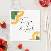 Moderne Bold Citrus bruiloft Servet (Insitu)