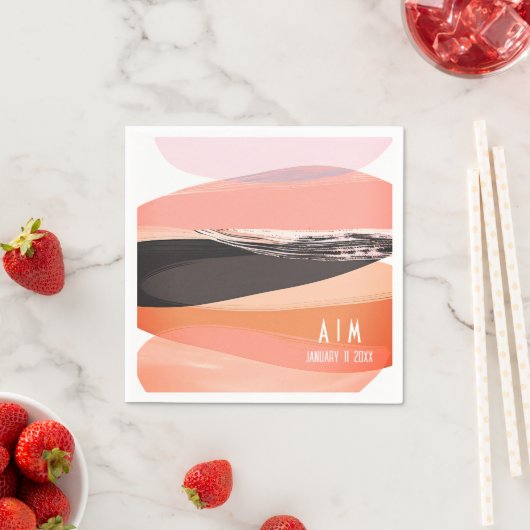 Moderne Bold en Edgy Koraal Bruiloft Servet (Insitu)