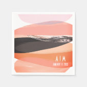 Moderne Bold en Edgy Koraal Bruiloft Servet (Voorkant)