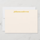 Moderne bold gele stripes - Aangepaste naam Notitiekaartje (Voorkant)