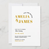 moderne Bold Kleurrijke Wavy funky geel Bruiloft Kaart (Voorkant)