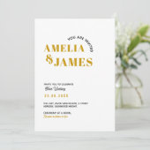 moderne Bold Kleurrijke Wavy funky geel Bruiloft Kaart (Staand voorkant)