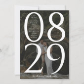 Moderne Bold Large Date Photo Background Save The Date (Voorkant)