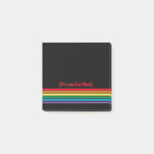 Moderne Bold Rainbow op zwarte achtergrond Post-it® Notes (Voorkant)