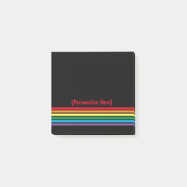 Moderne Bold Rainbow op zwarte achtergrond Post-it® Notes