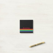 Moderne Bold Rainbow op zwarte achtergrond Post-it® Notes (Op bureau)