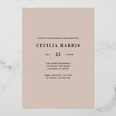 Moderne Bold Roos Gold Afstudeerder Folie Uitnodiging (Achterkant)