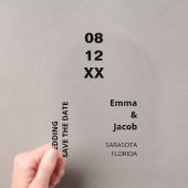 Moderne Bold Save the Date Acryl Uitnodiging (Insitu (Draagbaar))